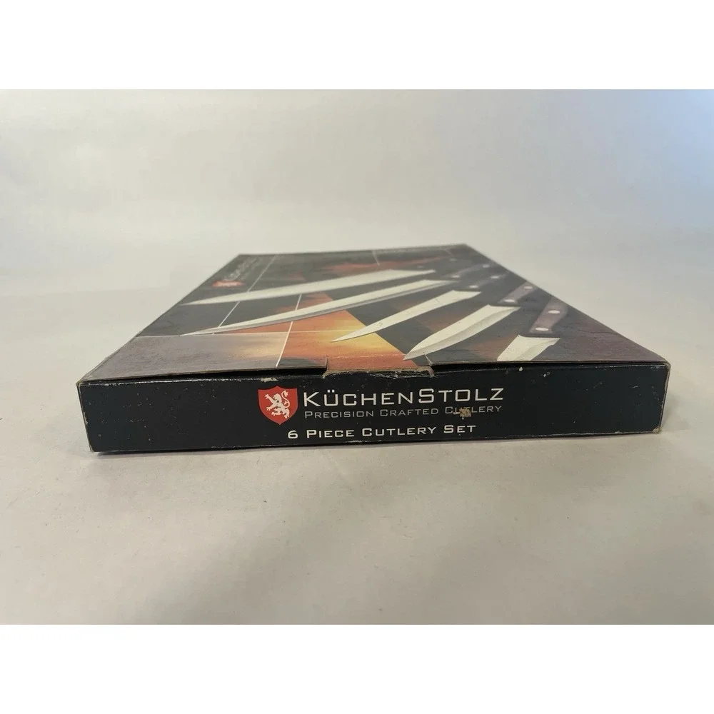 NIB Kuchenstolz 6 Piece Chef's Knife Set W/ Sharpener Made In Germany